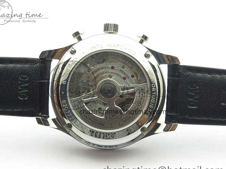 MIROTIME 0410 Elegant Portuguese IW371615 ZF 1:1 Best Edition SS Green Dial on Black Leather Strap A96355 V 7081